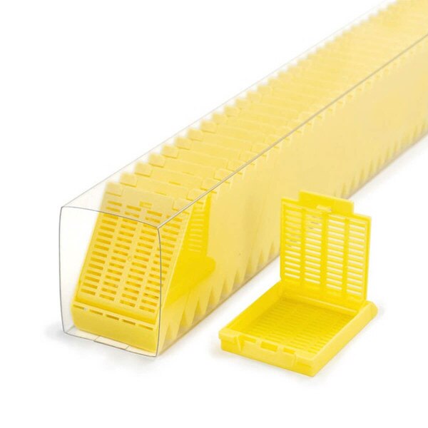 Hinged Tissue Cassette, yellow